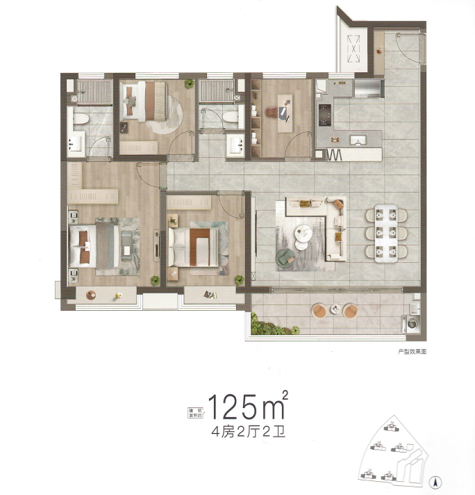 中铁龙湖宸阅府4室2厅2卫