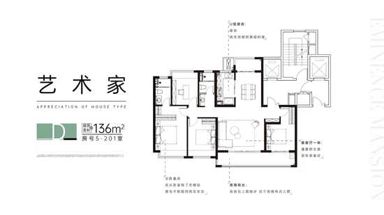 铭著风华136㎡户型图