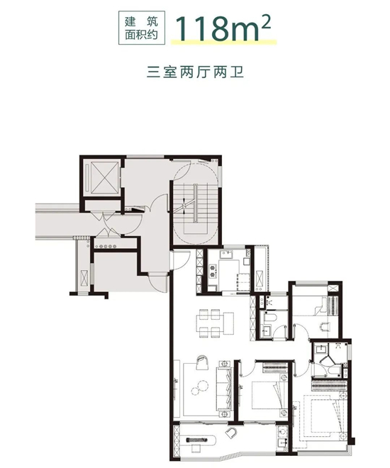 中海观江樾118㎡户型图