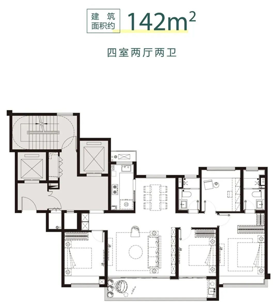 中海观江樾142㎡户型图