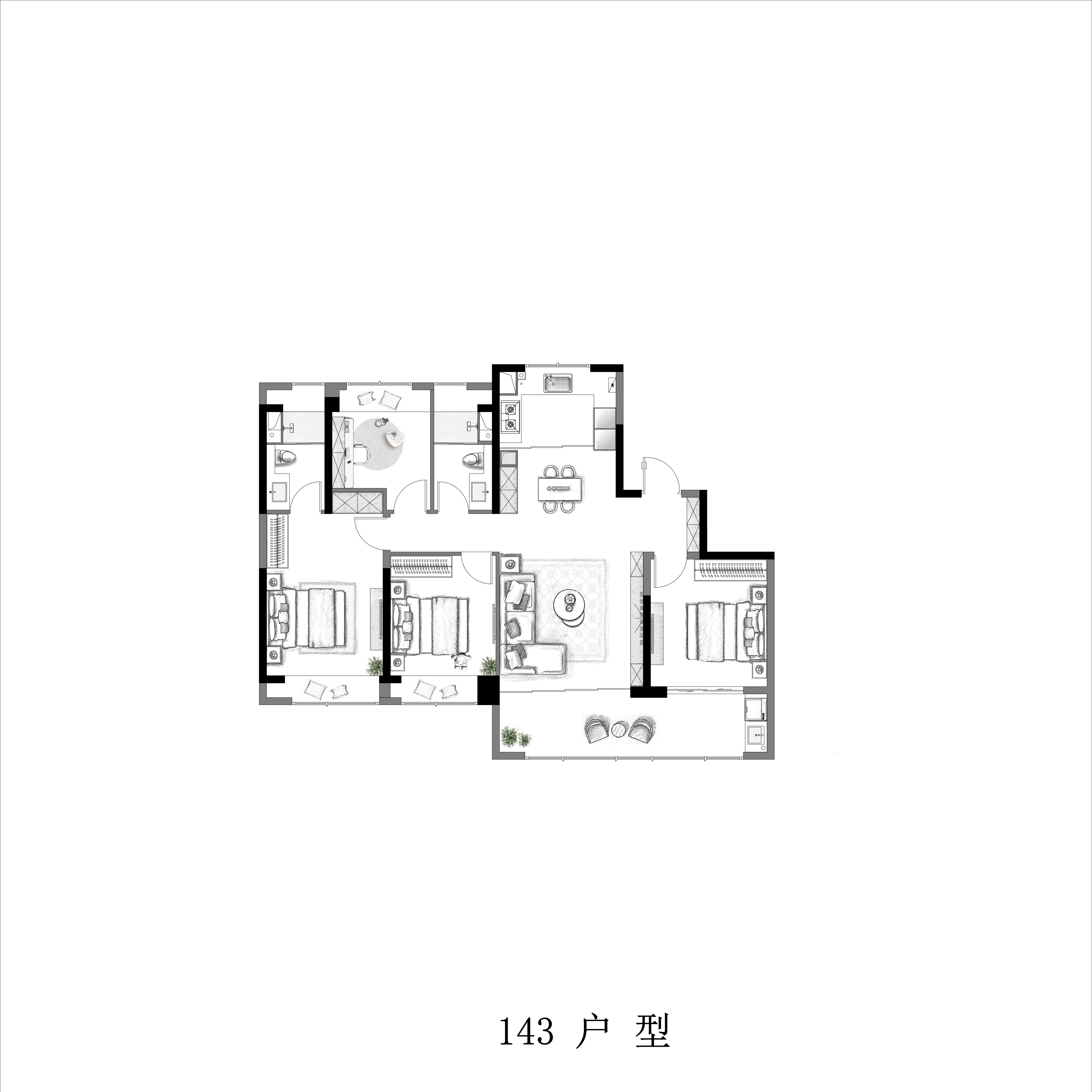 金基山川江樾的户型图