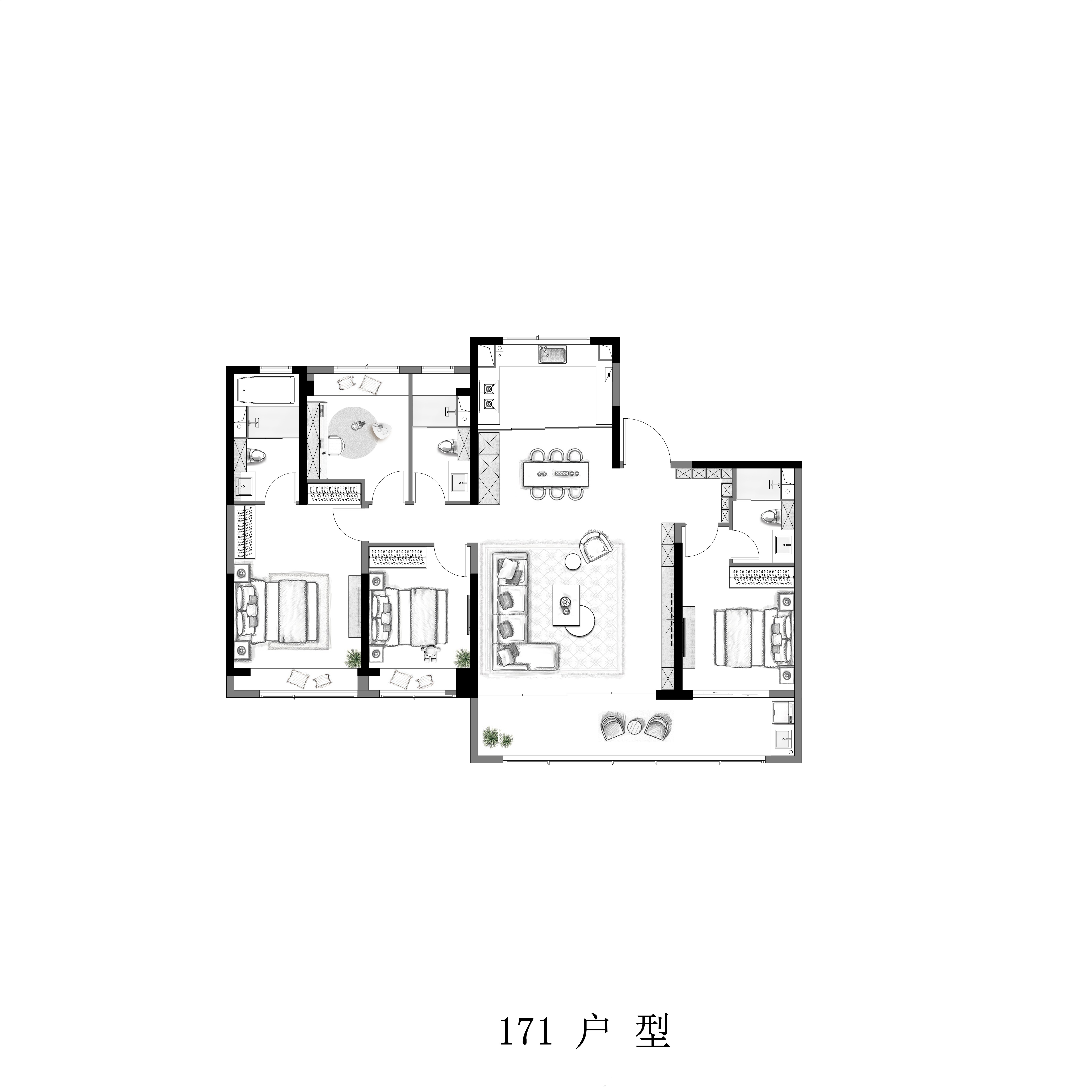 金基山川江樾的户型图