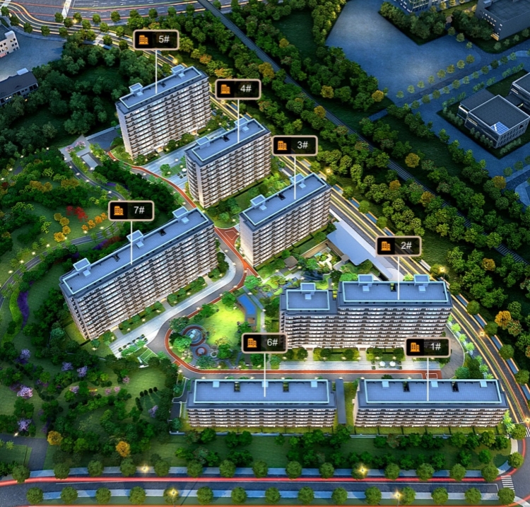 花语伴山楼栋图